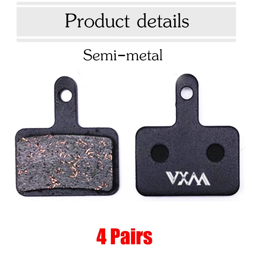 Fiets Schijfrem Pads 4 Pairs Mountainbike Koperen Semimetal Hydraulische Schijfremblokken Voor Shimano Fiets Onderdelen Vervanging: semi-metal