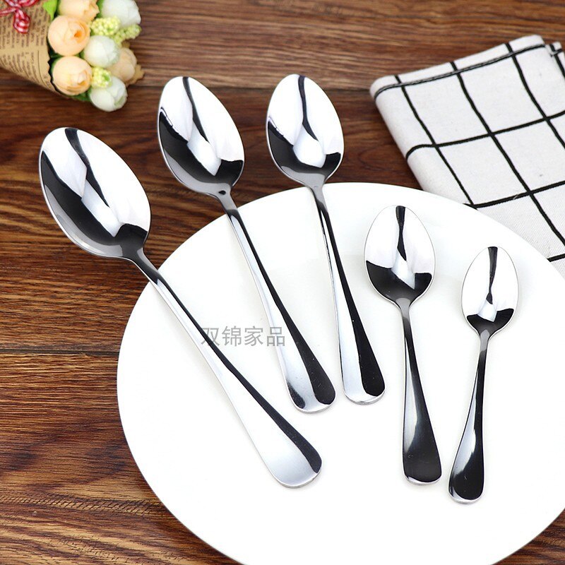 Extra Thick Spoon Stainless Steel Household Western Food Iron Children Big Dessert