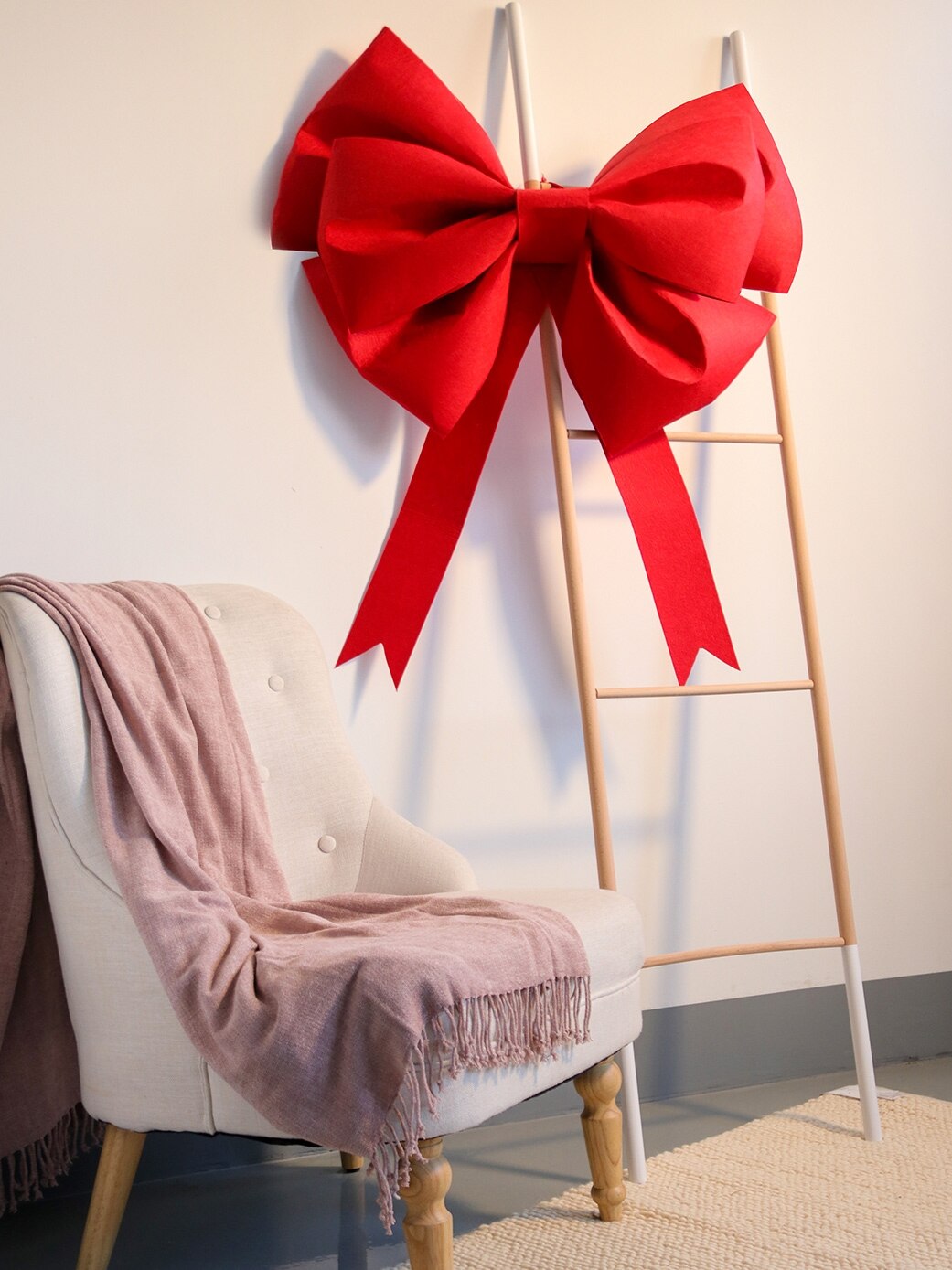 Lazo grande decorativo artesanal, accesorio hecho a mano para puerta de tienda, foto de Navidad, tienda de 4S, coche, boda, , festividades, decoración, lazo grande