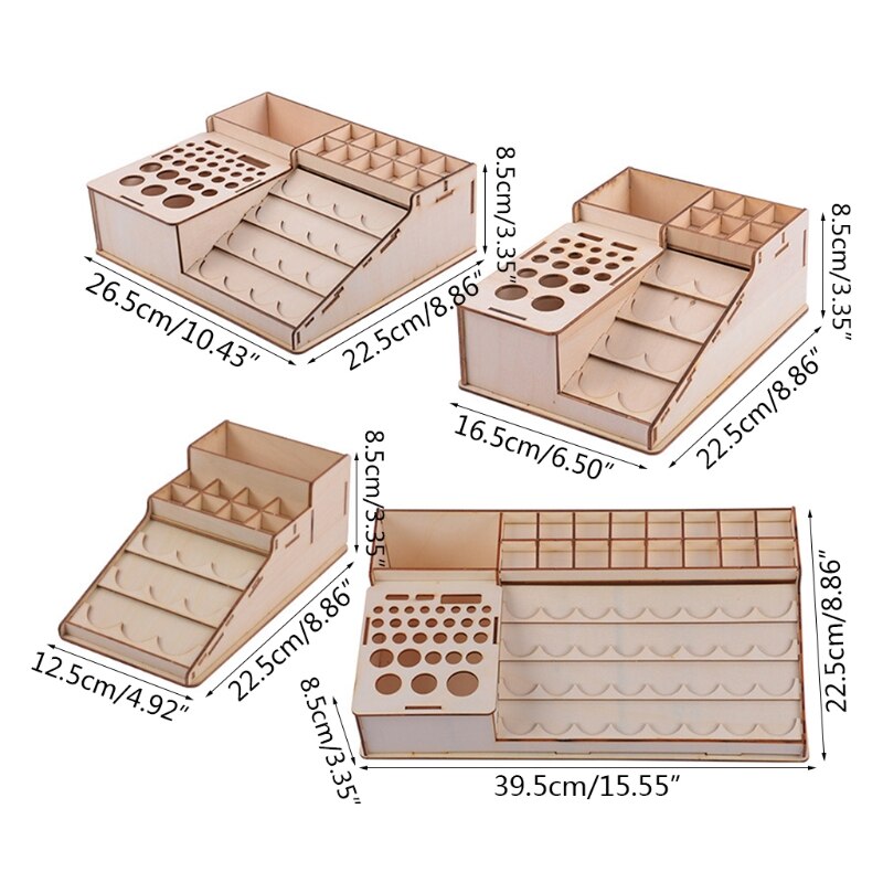 Hout Artist Supply Verf Rack Stand Pigment Inkt Fles Met Grote Volumetrische Bot