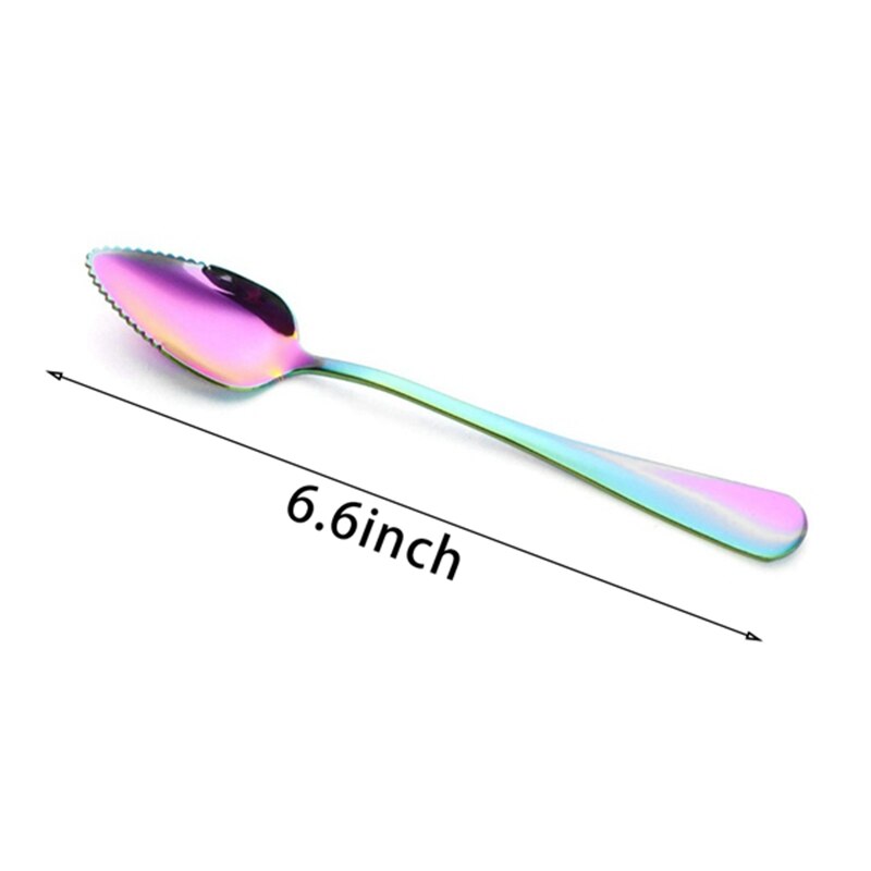 Cuchara de pomelo, juego de cuchara de pomelo, cucharas de postre Vintage de media fruta de acero inoxidable, para cocina (4 uds)