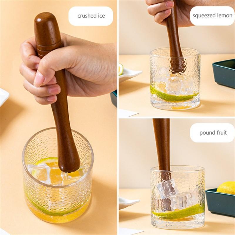 1Pc Bamboe Juicer Houten Cocktail Ijslolly Citroensap Gehamerd Popsicle Bar Melk Thee Mengsel Roeren Stok Bar Gereedschap