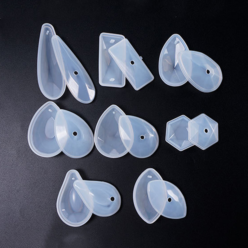 DIY Silicone Pendant Water Mold Epoxy Resin Craft Making Tool Jewelry Crystal Necklace Bracelet Earrings Geometric 3D Craft