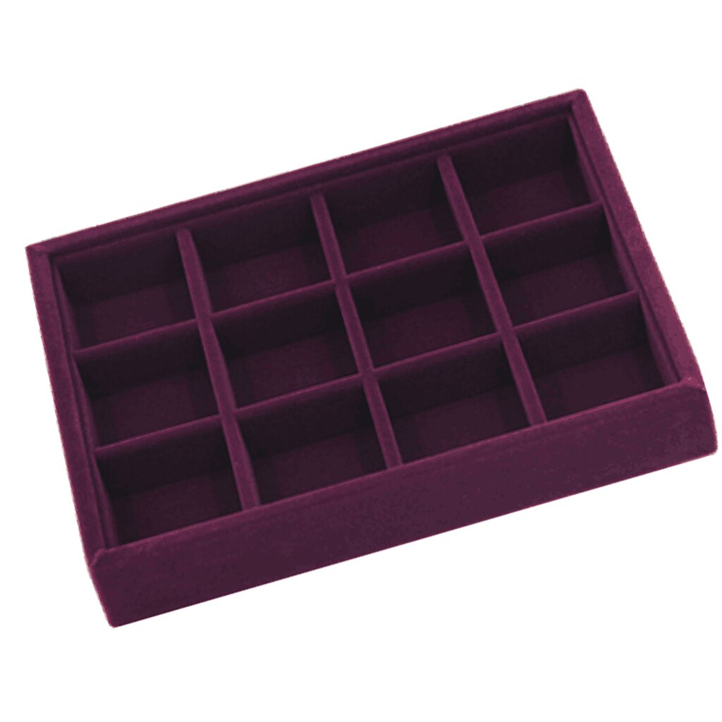 Multi-purpose smykker display bakke halskæde øreringe ring showcase organizer: 12 gitre