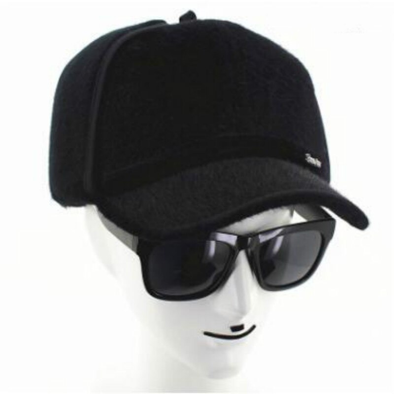 Que en la ducha hombres viejos PU bombardero sombrero grueso cálido PU orejera gorra snapback faux gorro para invierno de piel abuelo Rusia hueso negro gris