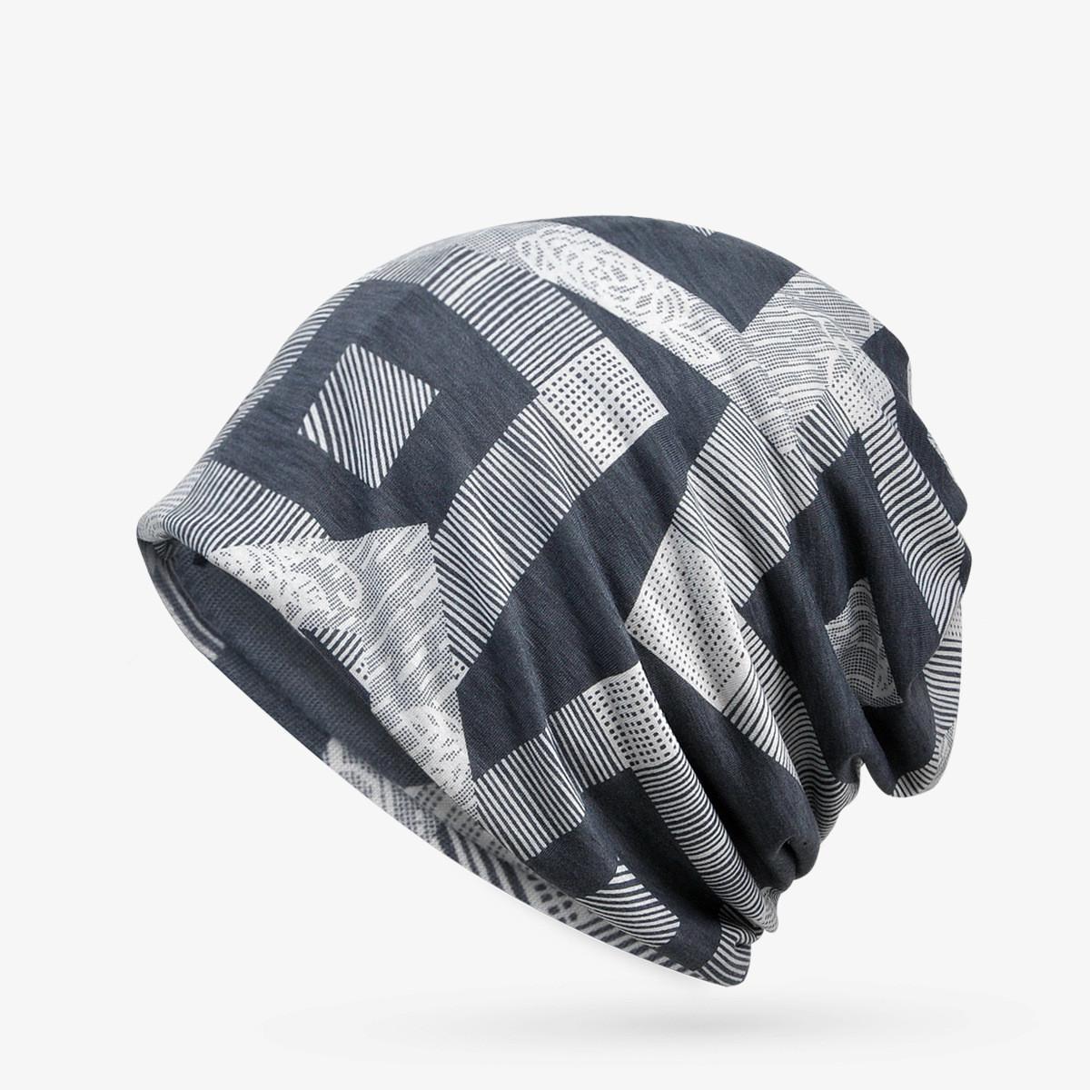 Xiaomi-gorrito con patrón geométrico para hombre y mujer, gorro de punto, turbante, transpirable: Gray