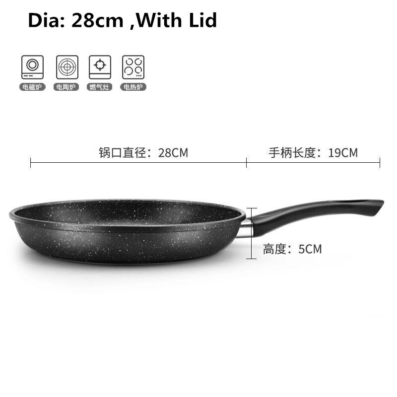 Band Marble Stone Nonstick Frying Pan with Heat Resistant Plastic Handle,Granite Induction Egg Skillet,Dishwasher Safe: E