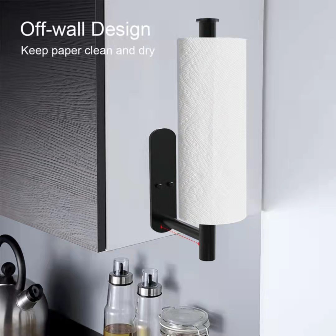 Roestvrijstalen Zilver/Zwart Papieren Handdoek Veeg Opknoping Rack Kan Opslaan Huishoudfolie Doekjes Rol Papierrek Voor De Keuken Badkamer