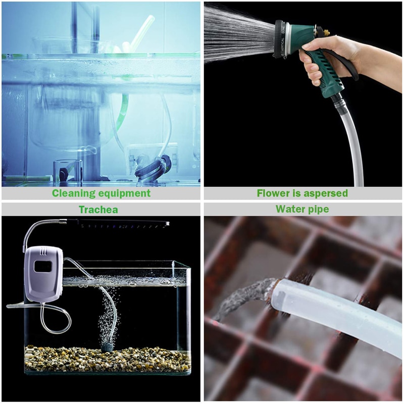 Tubo Flexible de silicona para acuario, manguera de goma transparente de grado alimenticio, diámetro exterior de 3, 4, 6, 8 y 10mm, 1 metro