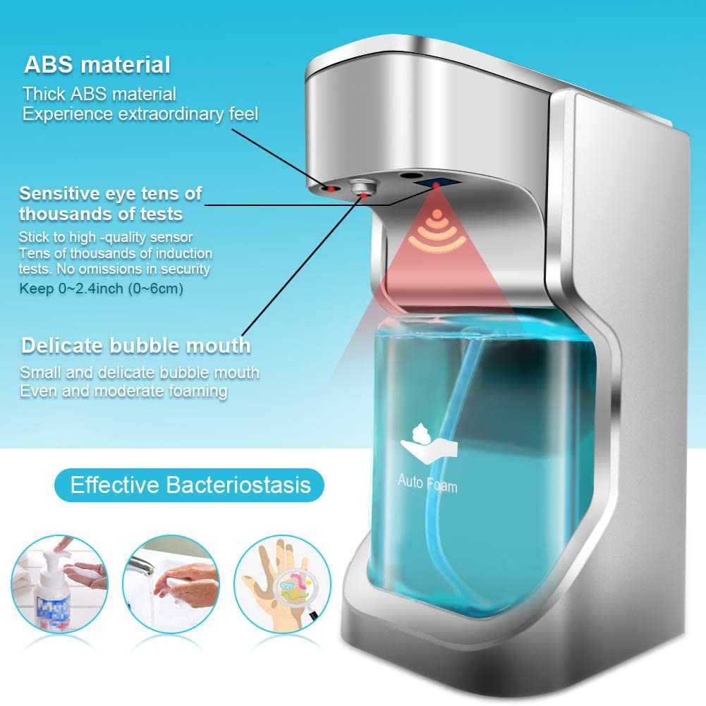 500ml Automatic Foam Soap Dispenser Smart Sensor Foam Liquid Soap Hand Cleaner Automatic Wall Mounting ABS Hand Cleaning