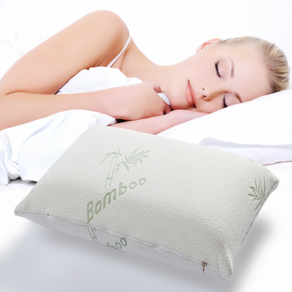 40*60CM White Comfortable and soft Bamboo Fiber Memory Foam Pillow Orthopedic Pillow Sleeping Healthcare Therapy Cervical Pillow