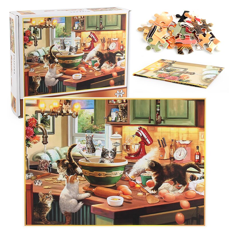 Kitten Kitchen Capers Puzzle 1000 Pieces Jigsaw Puzzle for Adults Kids