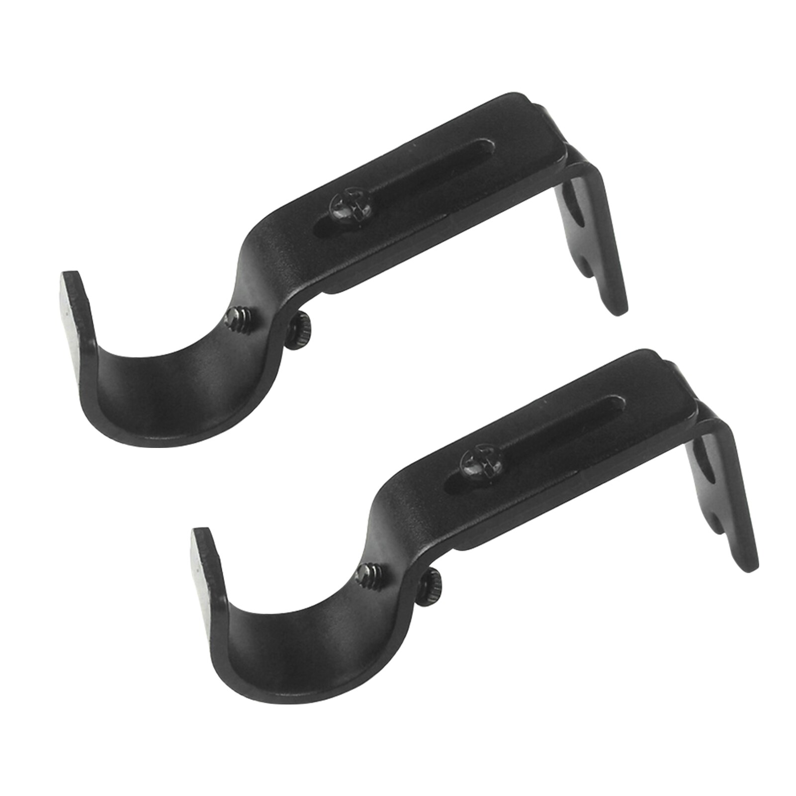 Bedroom Living Room Iron Hardware Curtain Rod Bracket Home Easy Install Wall Mounted Window Frame With Screws Adjustable Length