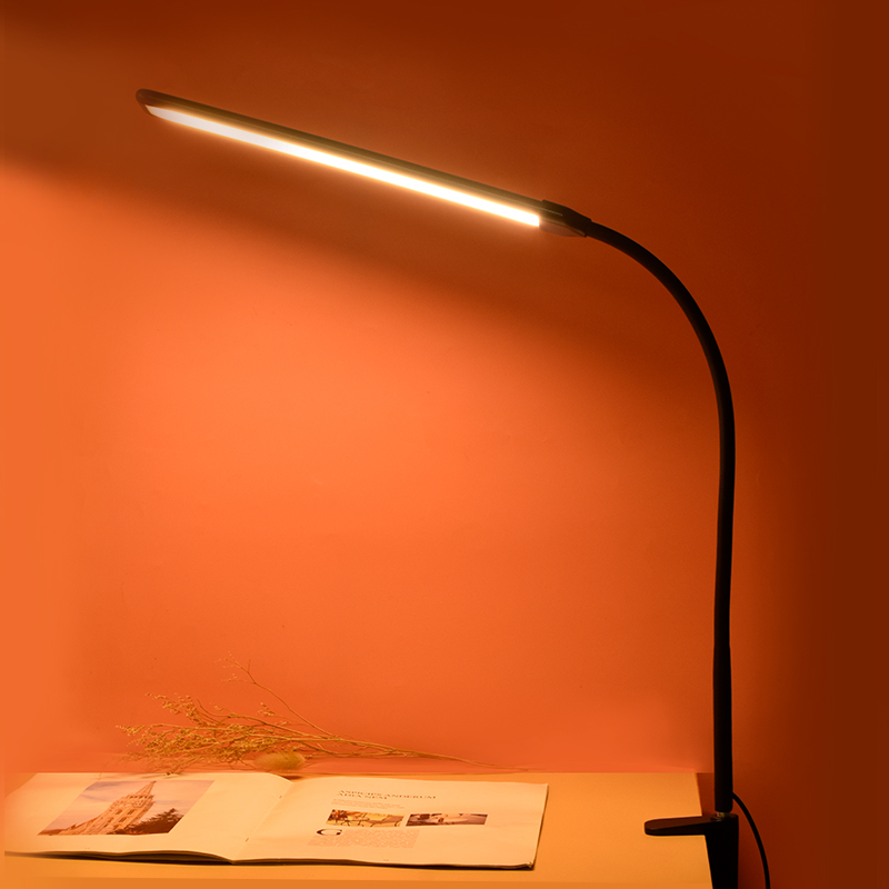 Led-bureaulamp met dubbele kop, traploos dimbaar, oogvriendelijk, leeslamp voor thuis, 3 kleurmodi, flexibel verstelbaar, pc-bureaulamp.