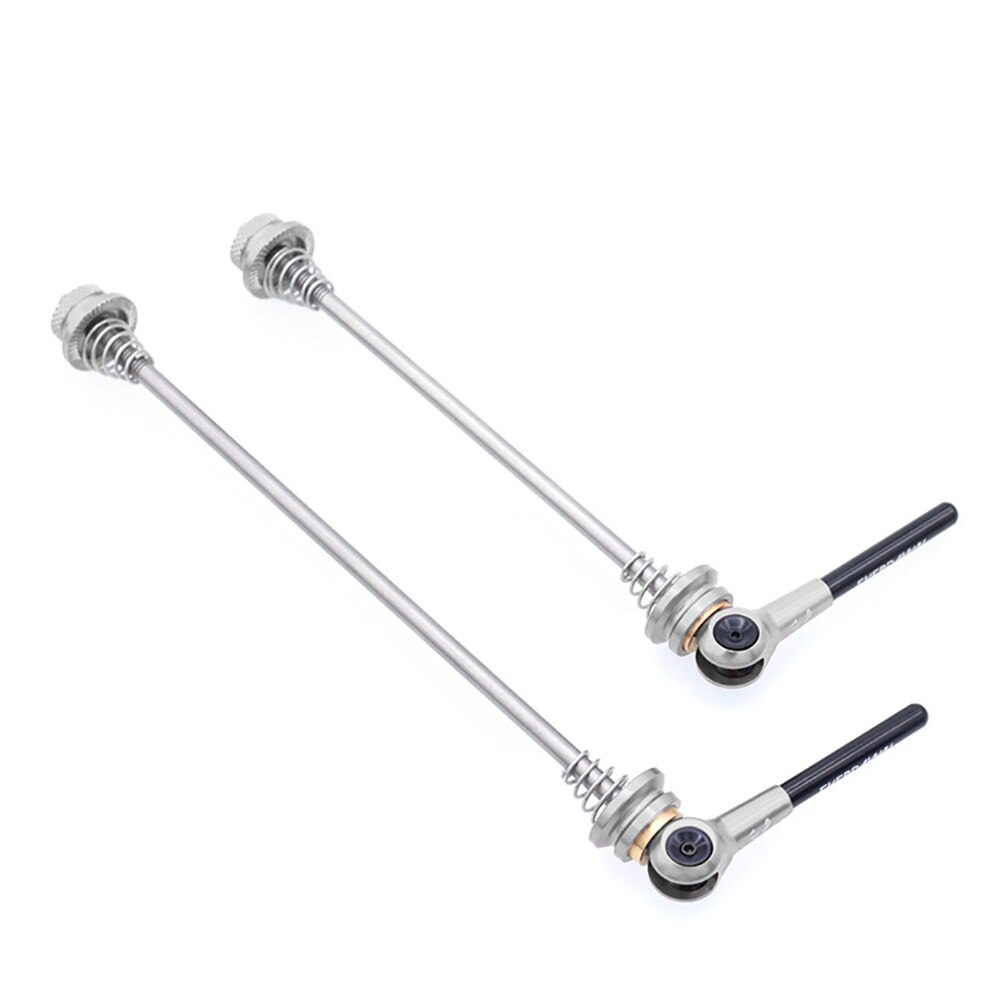 2 pièces/ensemble Ultra léger dégagement rapide avant arrière roue moyeu vélo brochettes titane alliage accessoires pour route vélo axe fixe: Titanium Color