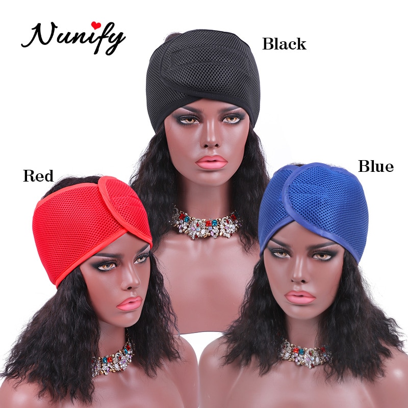 Nunify U Part Wig Cap Hair Net Elastic For Making Mesh Cap Swiss Lace Black Spandex Easier Sew Hair Stretchable Weaving Cap