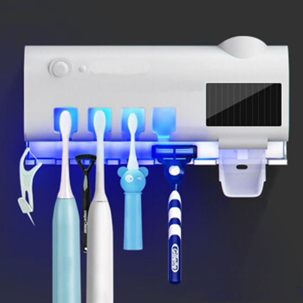 UV Light Toothbrush Automatic Toothpaste Dispenser Sterilizer Toothbrush Holder Cleaner