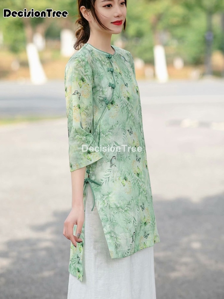 Vrouw Chinese Traditionele Blouse Shirt Oude Chinese Cheongsam Qipao Blouse Tops Chinese Stijl Cheongsam Blouse