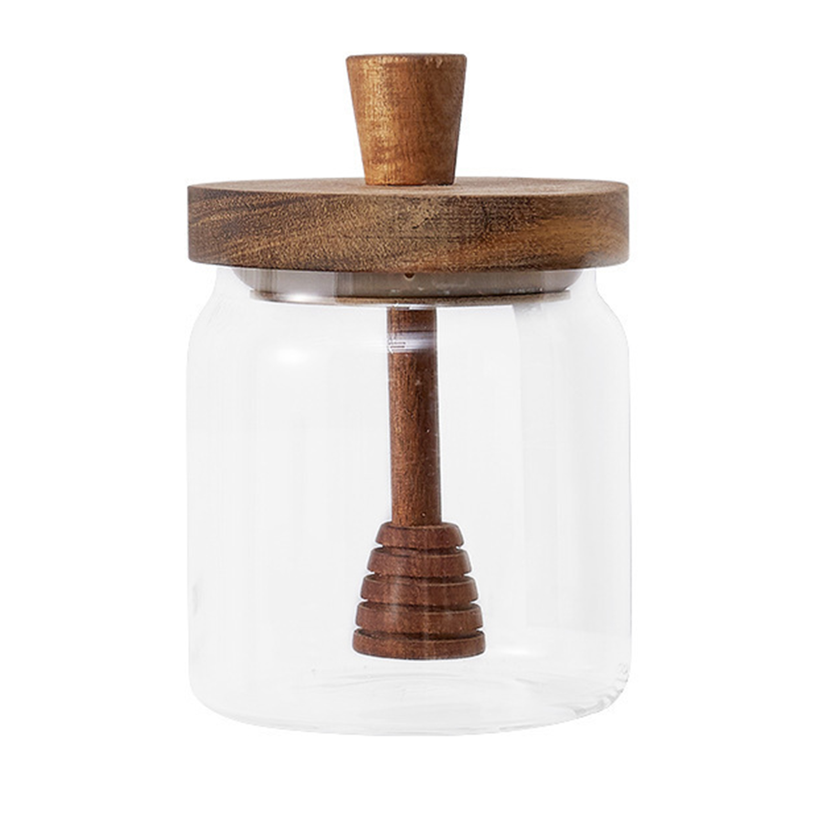 Glass Storage Bottles Honey Jars with Dipper and Lid Wide Mouth Honey Containers Syrup Dispenser for Storing Honey and Syrup: Default Title