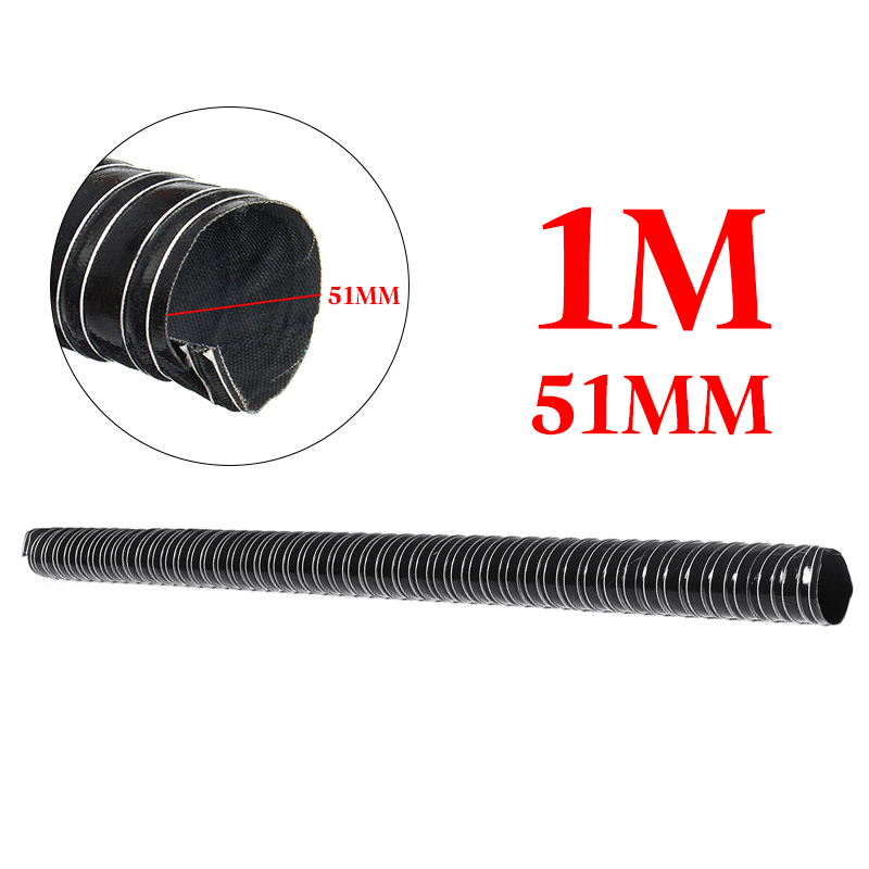 Car Hood Air Intake Pipe 1m Air Ducting Hose Heat Resistant Temperature Resistance 45/51/57/60/63/70/76mm: 51mm