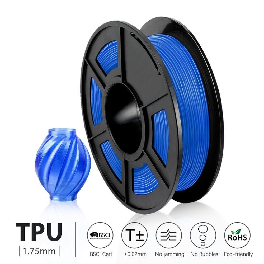 Filament TPU Flexible, tolérance de 0.5kg +-0.02MM, polychrome, 1.75mm, rapide, pour ou modèle, bricolage: FLEXIBLE-BLUE