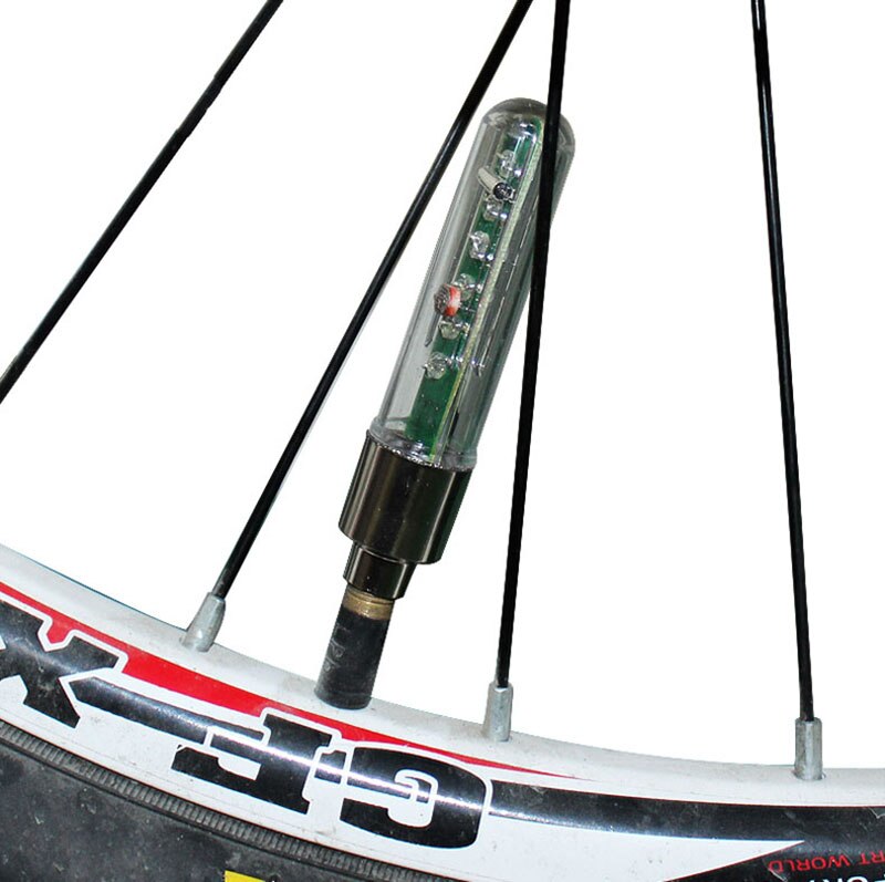 Double-side Bicycle Wheel Spoke LED Lights Lamps Cycle Tyre Tire Wheel Valve 7 LED Flash Light With Super Bright Letter LDE