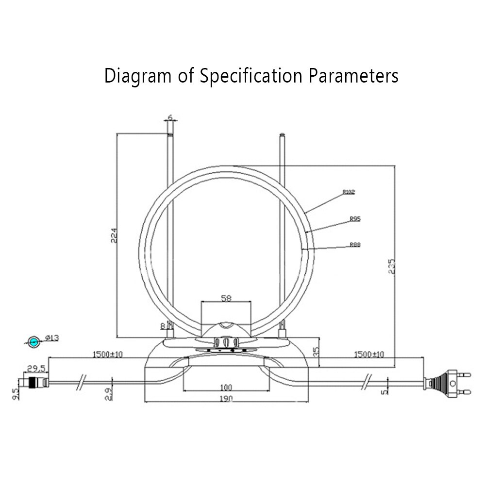 HD Indoor Antenna For Digital TV Long Range Office Receiver Signal Booster Coax Cable Home With Amplifier Broadcast Easy Install