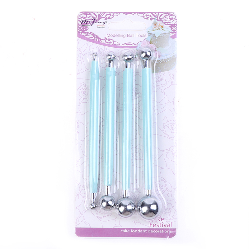 Moldeo de bola palos de acero inoxidable 4 unids/set arcilla polimérica DIY herramientas escultura herramienta juguetes para Clay talla: green