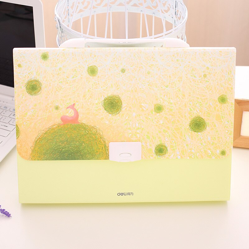 Kawaii Regenbogen Elch A4 Erweiterung Brieftasche Datei Ordner Organizer Mädchen Schüler Dokument Tasche Kasten Nette Büro Schreibwaren