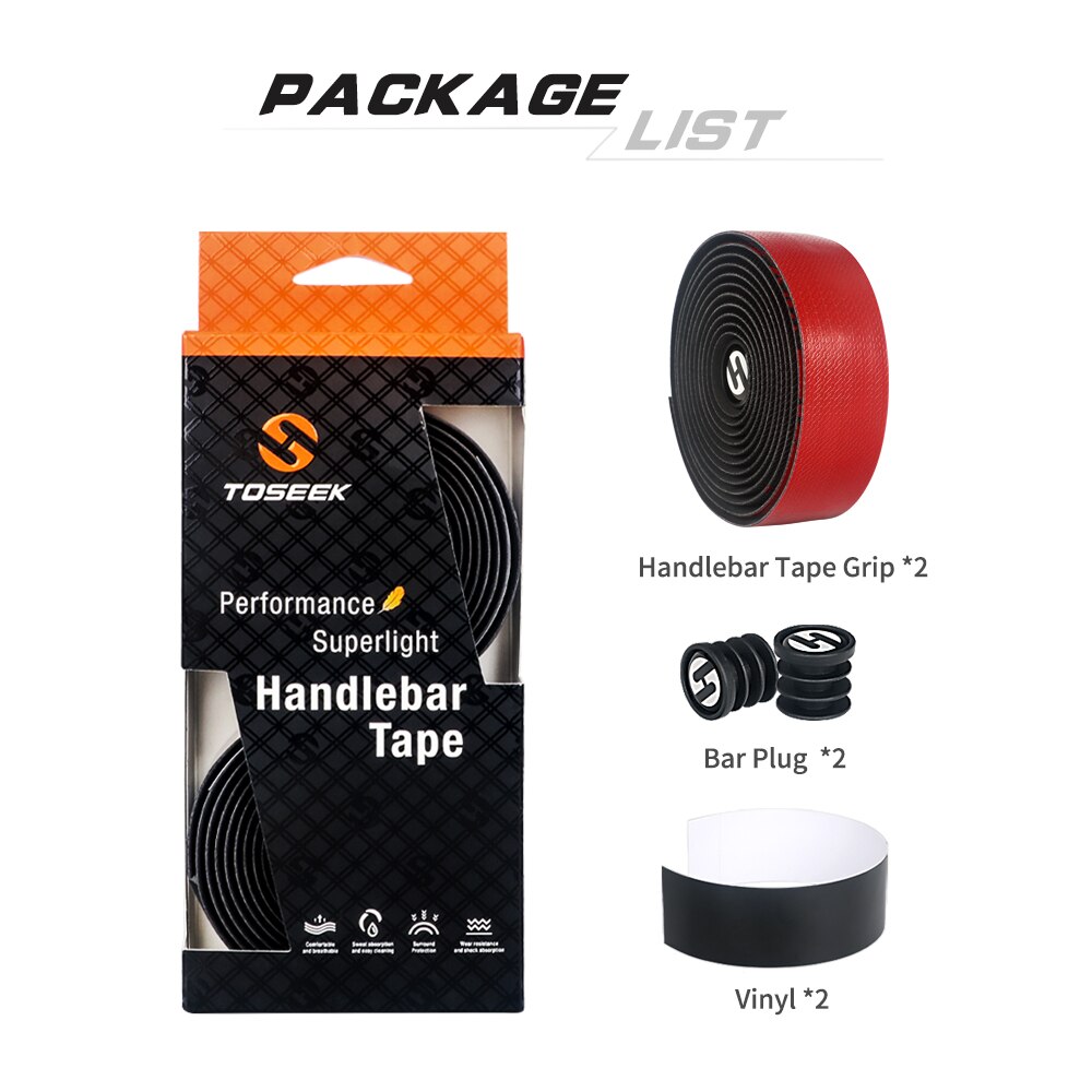 TOSEEK taśma na kierownicę roweru antywibracyjna PU EVA wygięta jazda na rowerze szosowe taśmój wyścigi oddychający antypoślizgowy uchwyt antypoślizgowy pasek na pasek