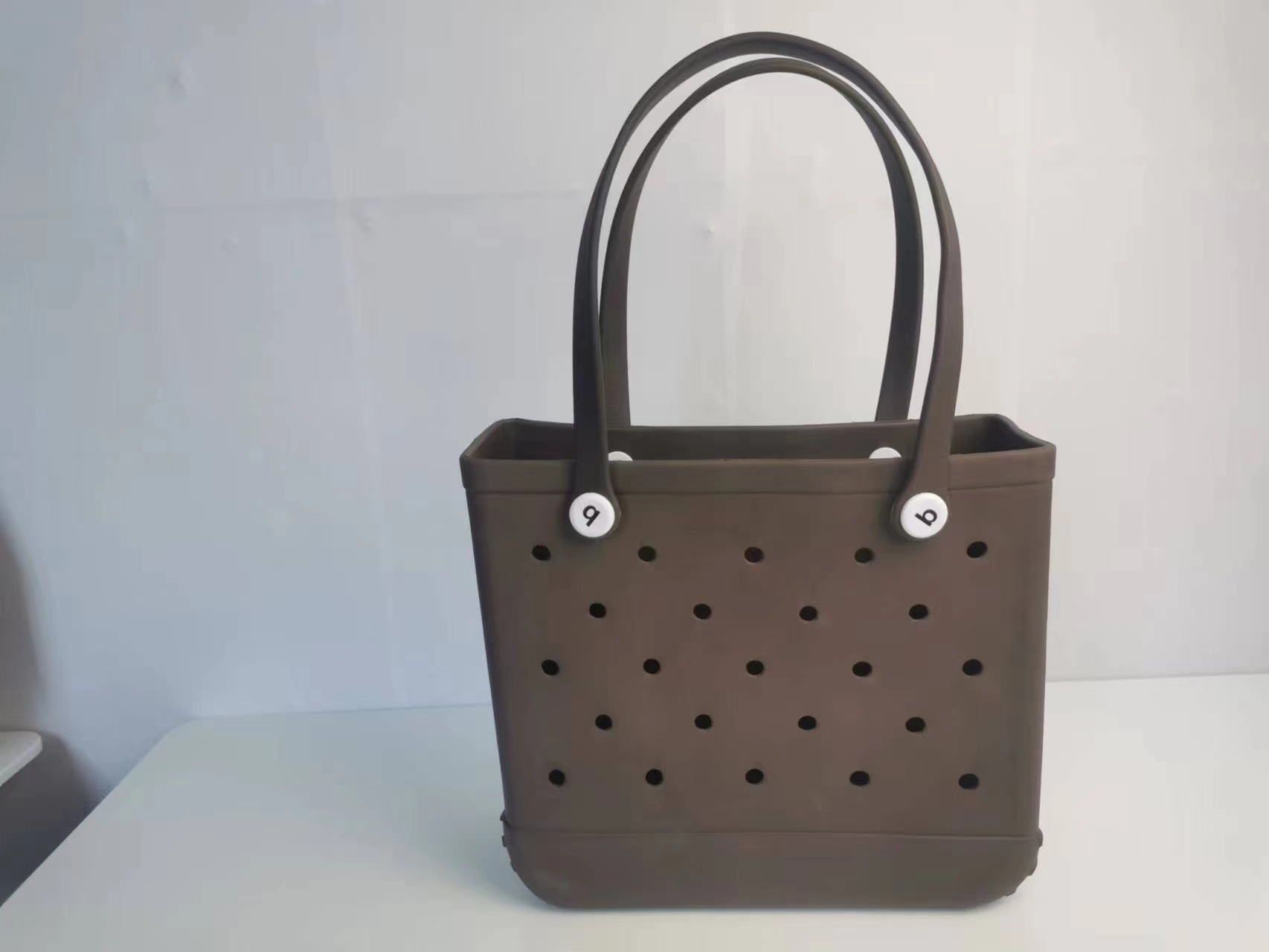 Cesta para exteriores, bolsa para mascotas, bolsa grande con agujero de EVA, bolsa de almacenamiento para playa, bolso de hombro con filtro de agua hueco impreso de gran capacidad