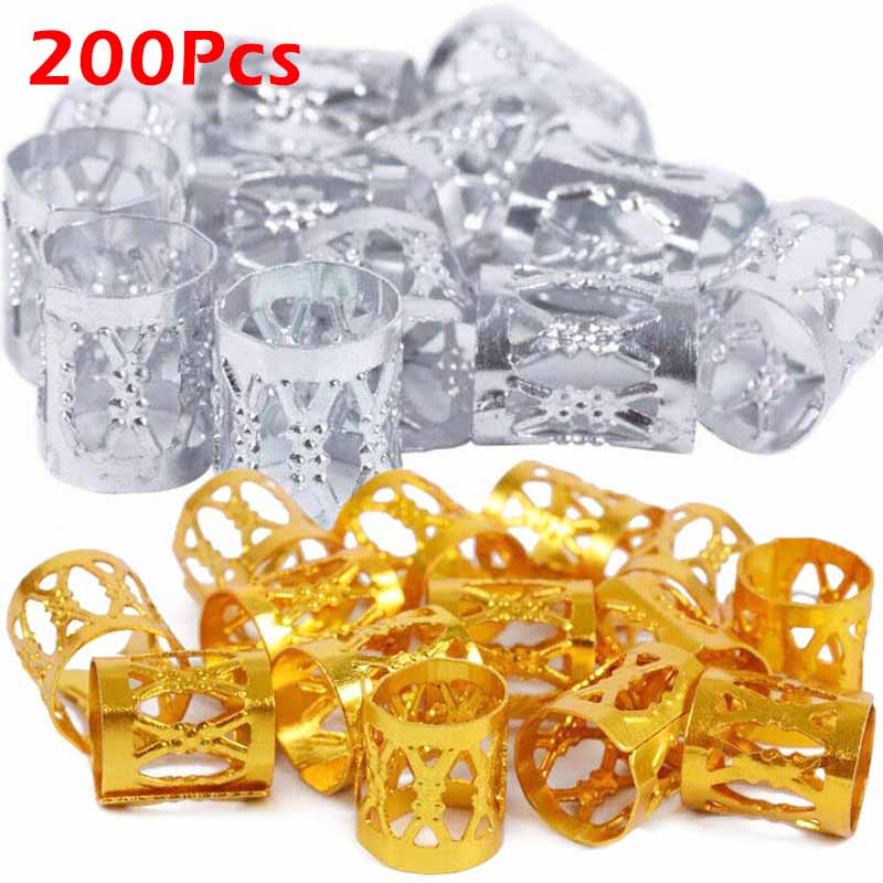 Anillos de pinza para el pelo para rastas, trenzas de pelo ajustables multicolores doradas y plateadas, cuentas para puños, horquilla, joyería, accesorios para adornos para el cabello: Azul cielo