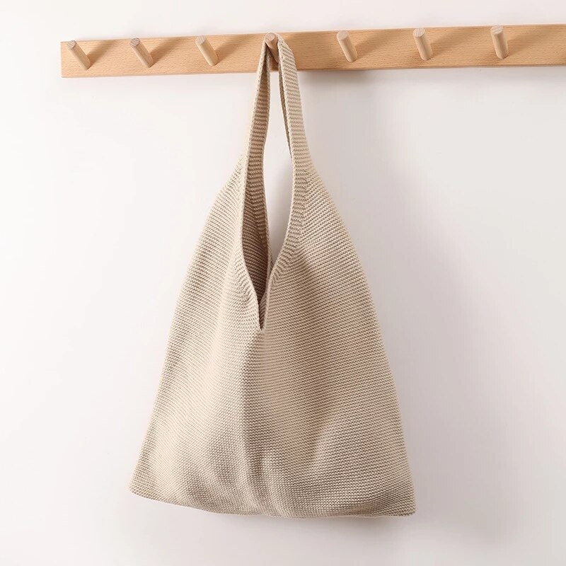 Borsa a treccia in lana lavorata a maglia all&#39;uncinetto inverno moda coreana arte Chic autunno e inverno borse a tracolla Tote bag per donna 2021