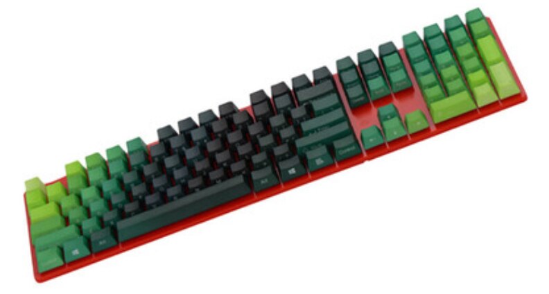 104-keys 5 Colors Gradient Keycaps PBT Standard OEM Profile Side Print Fruit Green Red Blue Purple for Cherry MX Switches: kit 2