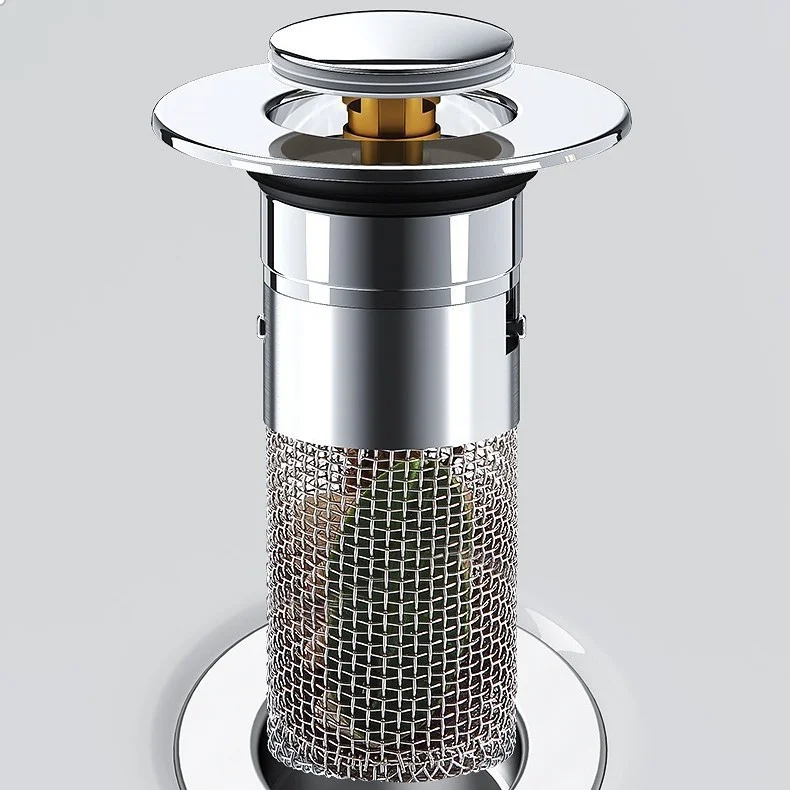 Keuken wastafel abs lekvrije afvoerplug vloerafvoerfilter geurwerende pop-up met terugslagklep, spoelbakstop, haarfilter voor de gootsteen: Zwart nikkel
