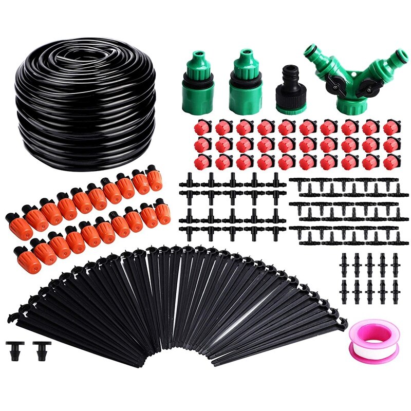 Drip Irrigation Kit, 30M Adjustable Garden Irrigation System Kit for Landscape, Flower Bed, Terrace Plant Irrigation