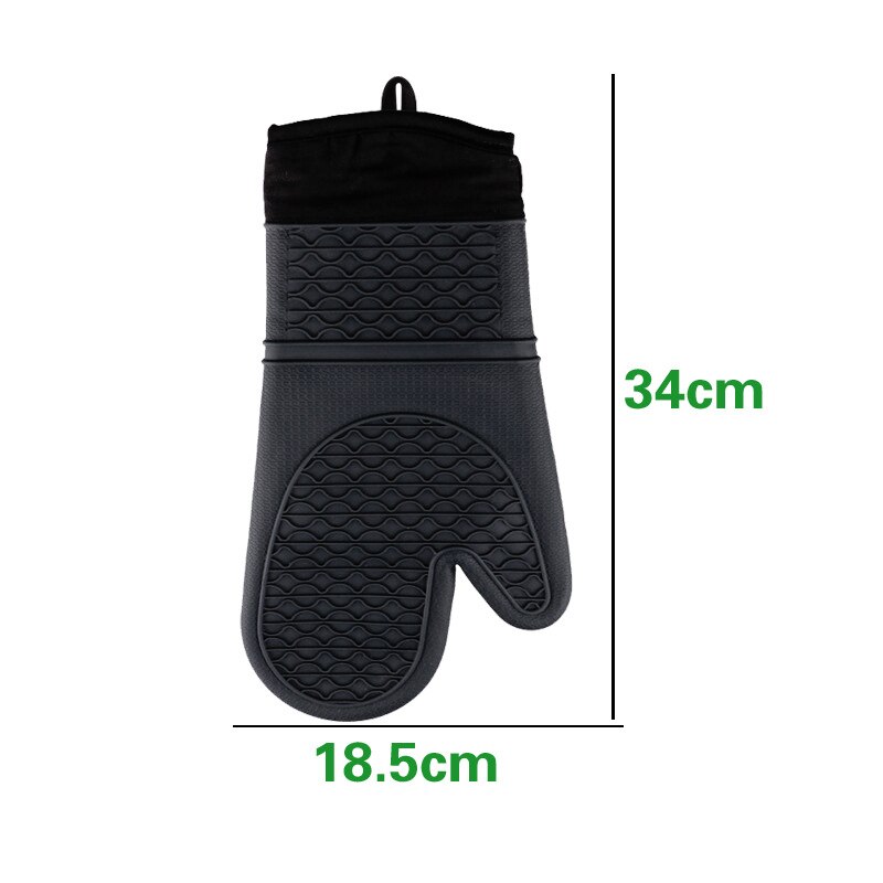 Silicone Baking Gloves High Temperture Gloves Thickened Cotton Silicone Microwave Oven Gloves Kitchen Slip-Proof Gloves