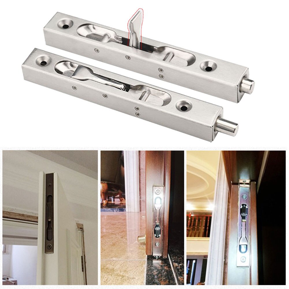 Pestillo de puerta de acero inoxidable para mejorar el hogar, Perno deslizante duradero y resistente, antirrobo oculto, cepillado con tornillos