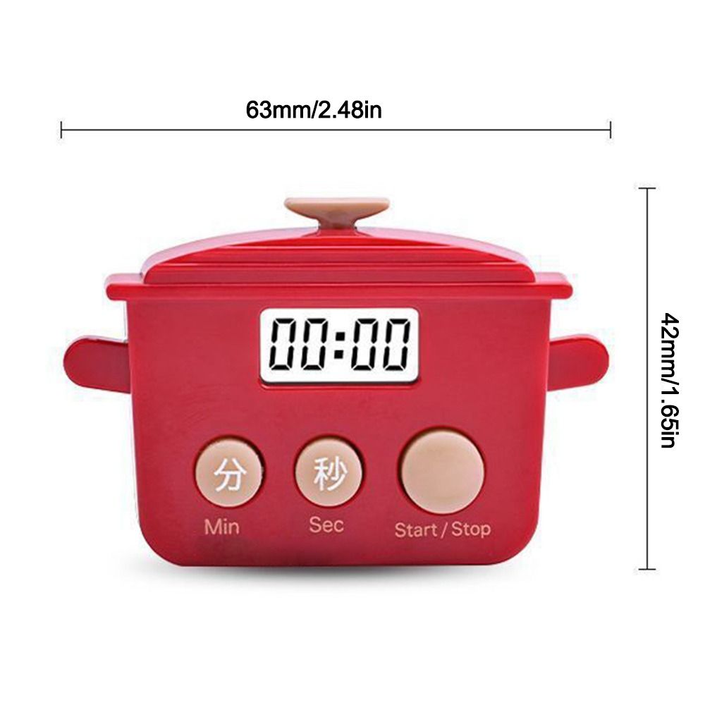 Durable LCD Kitchen Timer Cartoon Shape Digital Countdown Timer Multifunctional Time Manager for Baking Cooking Sports Reminder