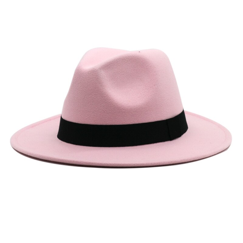 Muts Fedora Hoed Meer Blauw Lente Kleur Jazz Kerk Hoed Unisex Blauw Hip-Hop Wilde Fedora Hoed шляпа Женская: 8