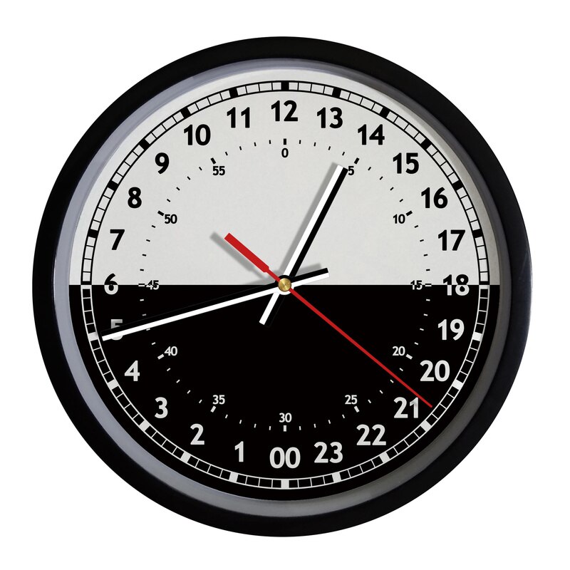 24 Hour Dial 12 Inches Step Modern Decorative Round Wall clock: 3