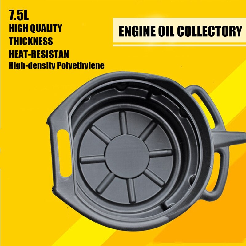 7.5L Oil Drain Pan Waste Engine Oil Collector Tank Gearbox Oil Trip Tray for Repair Car Fuel Fluid Change Garage Tool: Default Title