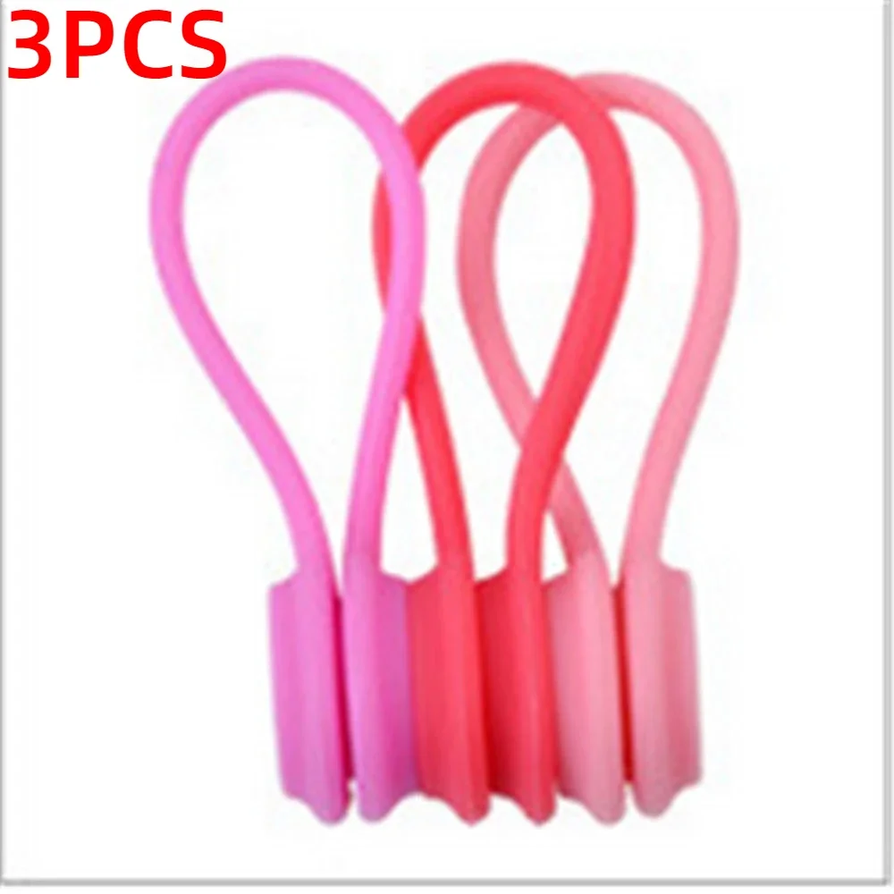Bridas magnéticas para cables, organizador enrollador de cables de silicona, soporte de almacenamiento para auriculares, Clips para Cable de datos de auriculares, 3-12 Uds.: Verde
