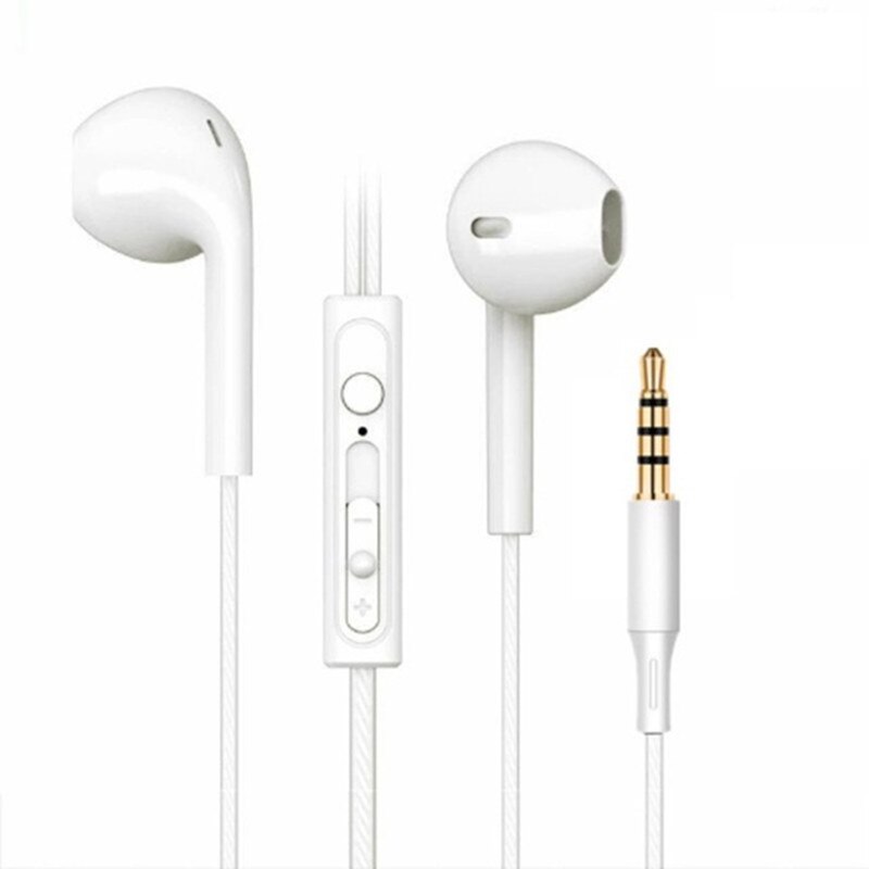 in-Ohr Kopfhörer Universal- Android IOS Stereo Headset mit mikrofon Schwere Bass 3,5mm Verdrahtete Kopfhörer Subwoofer Schmerzlos Hörer: Weiß