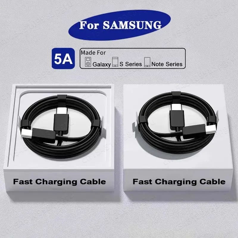 2PCS PD 45W USB C Cable For Samsung Galaxy S20 S21 S22 S23 Ultra Note 10 5G 20 A53 A54 Super Fast Charging USB Type C Data Cable: Blue / 1m