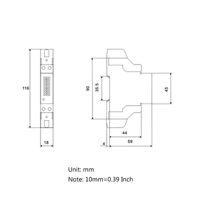 LCD Digital Single Phase Din Rail Electricity Power Consumption Energy Meter kWh