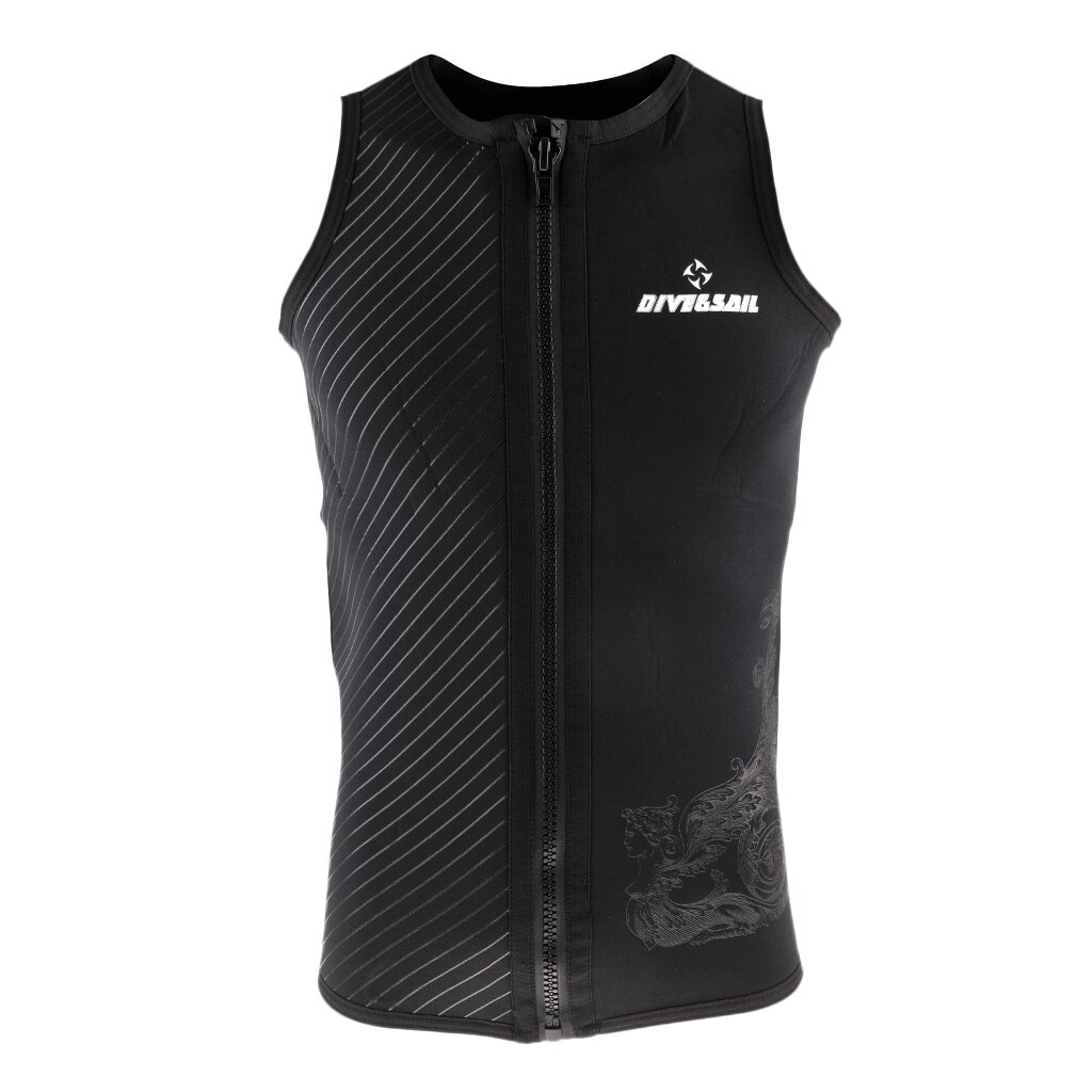 Mens Wetsuit Top Sleeveless Neoprene Wet Suit (3mm Thickness) Front Zipper Diving Vest - Various Sizes