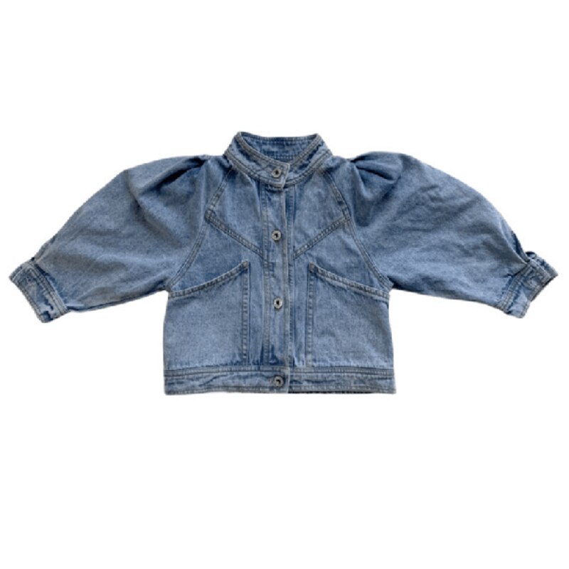 HoneyCherry Girls Spring Denim Jacket 2022 Spring Girls Retro Denim Short Top Jacket Clothes for teenagers: 5T