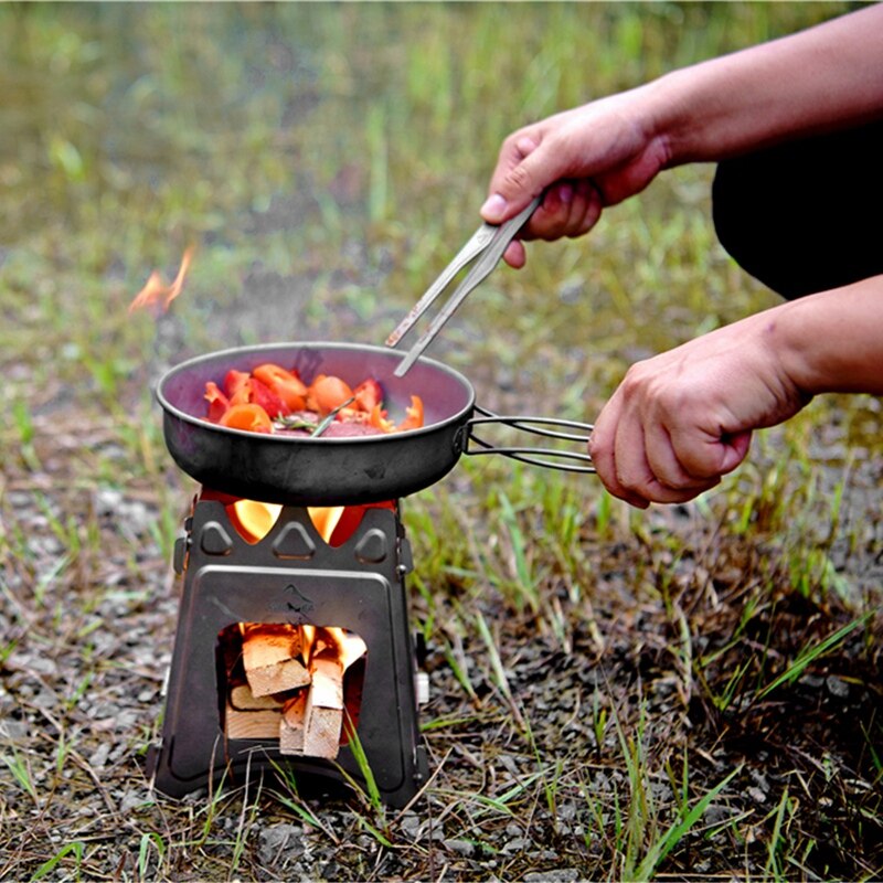 Padella in titanio WIDESEA con manico pieghevole padella da campeggio per campeggio tutto'aperto cottura escursionismo pentole portatili