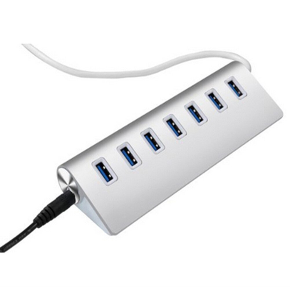 7 Port 5V 1A Data Transmission Aluminum Alloy High Speed Desktop PC Extender Splitter Universal Portable Home Office USB Hub